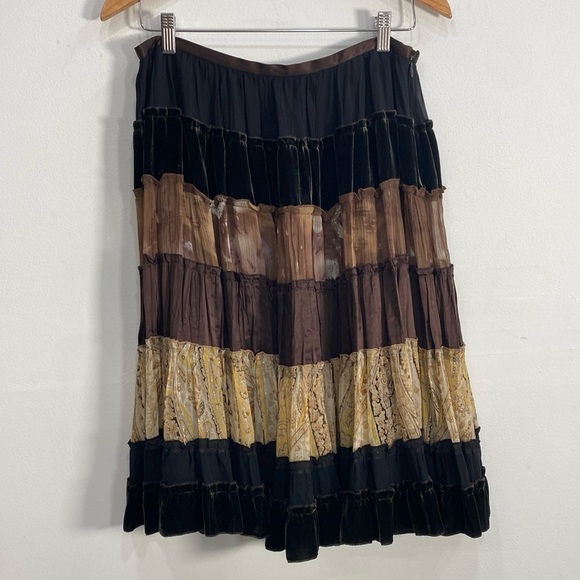 BCBG Maxazria Boho Tiered Skirt Small - Picture 2 of 9
